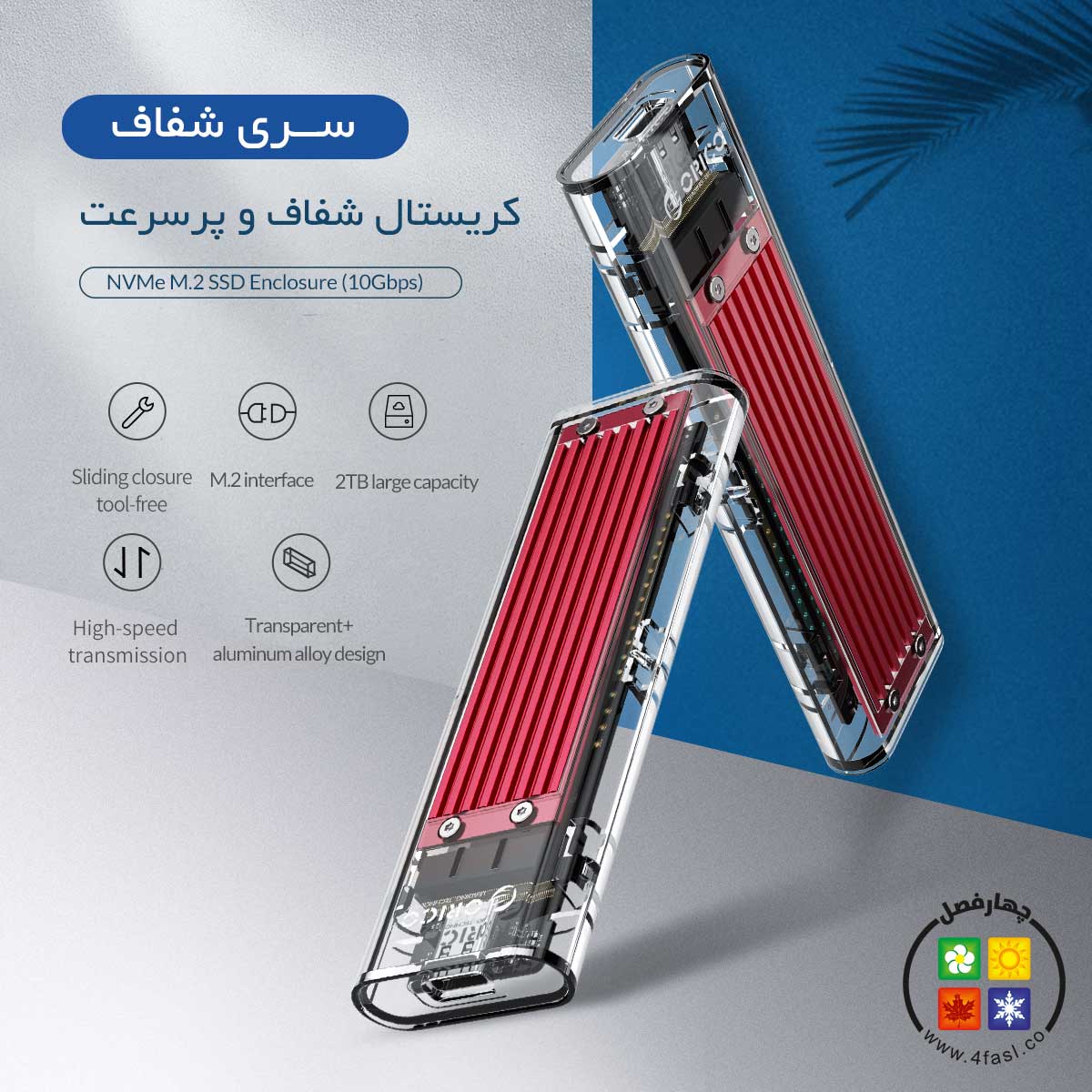 باکس شفاف NVMe M.2