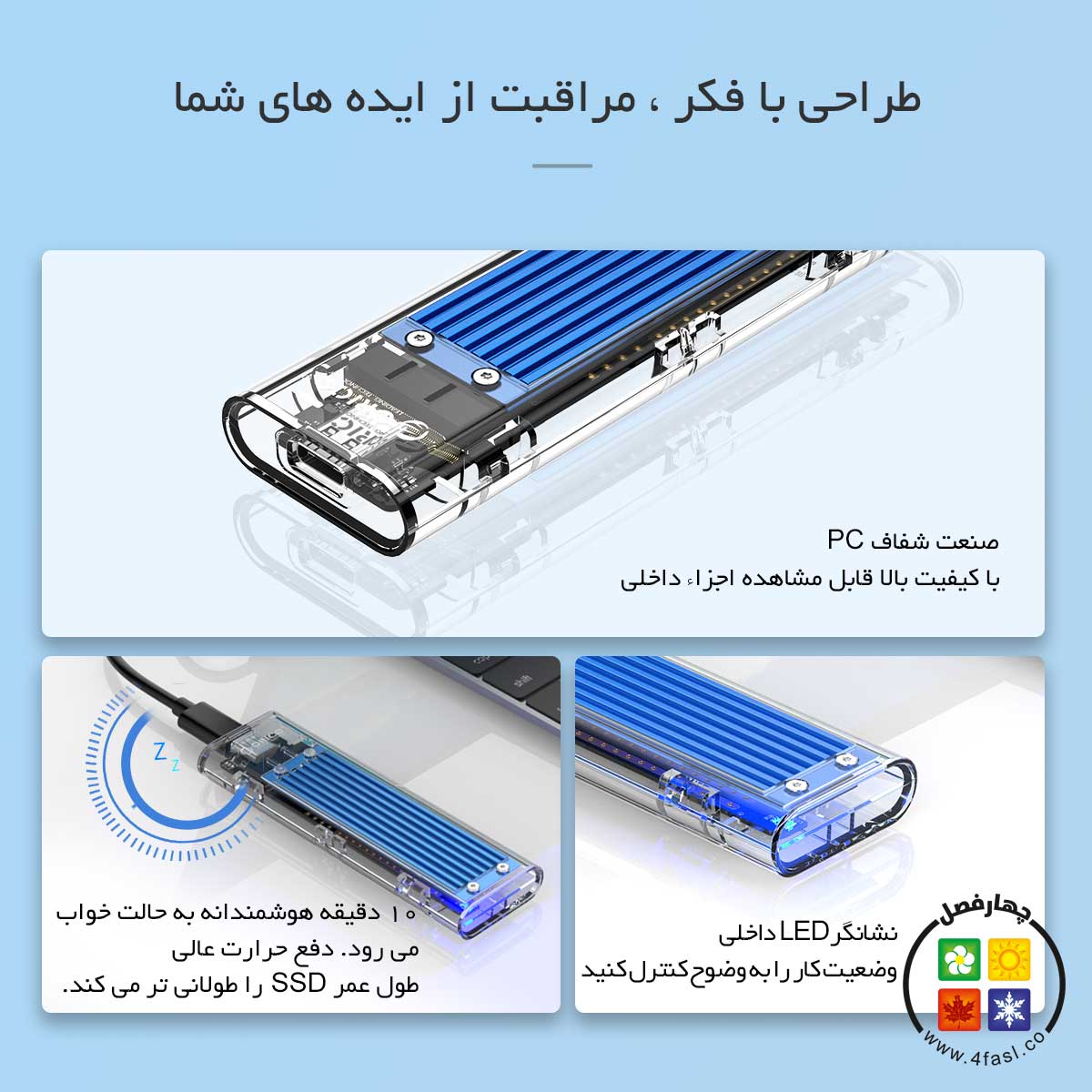 باکس شفاف NVMe M.2