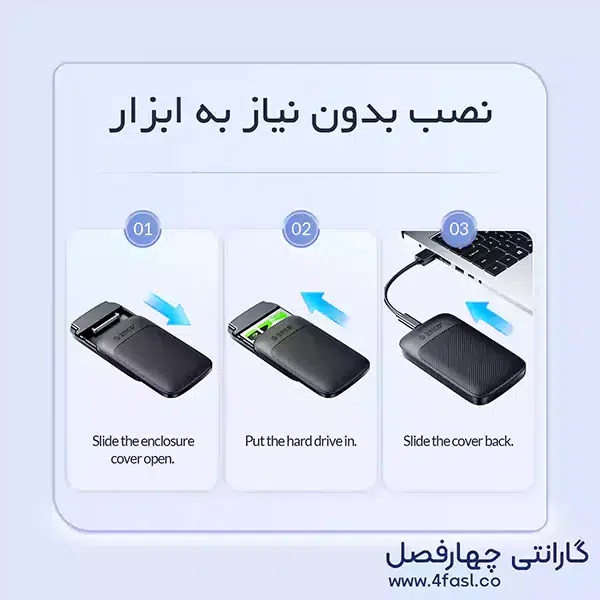 نصب و راه اندازی قاب SSD بدون نیاز به ابزار