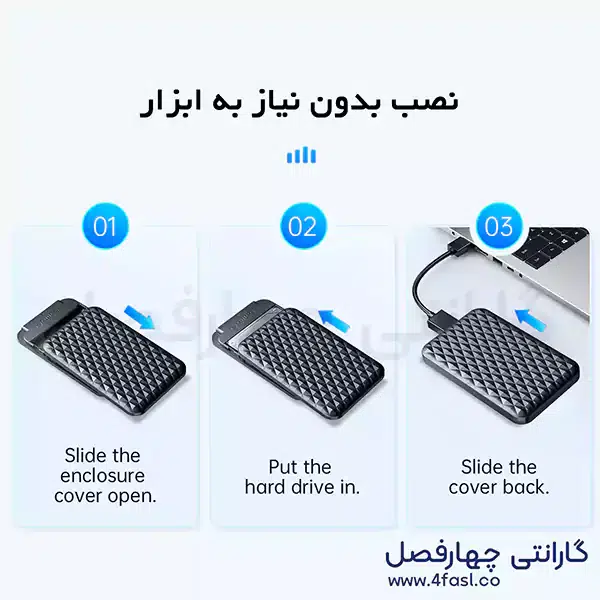 قاب SSD‌بدون نیاز به نصب درایور و ابزار