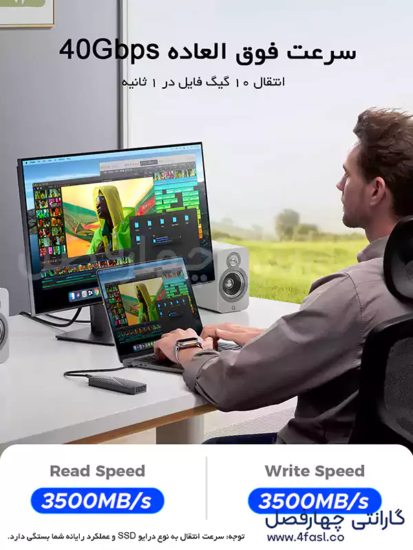 سرعت فوق العاده 40Gbps باکس USB4.0