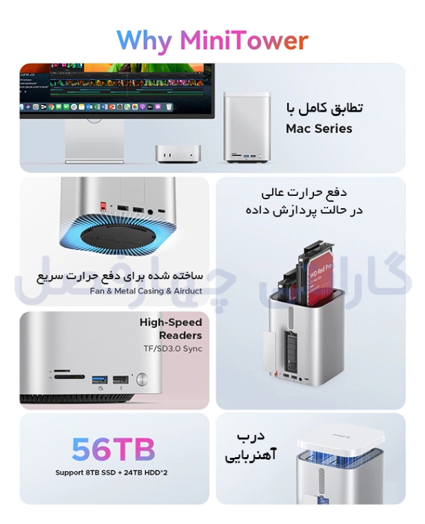 ویژگی‌های ذخیره ساز دو سینی Mac اوریکو مدل M435