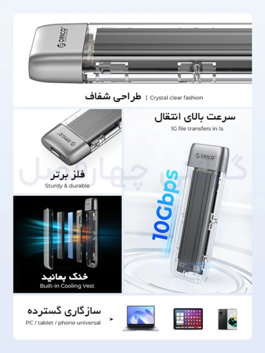 ویژگی های قاب SSD NVMe M.2 اوریکو مدل TXM2-C3