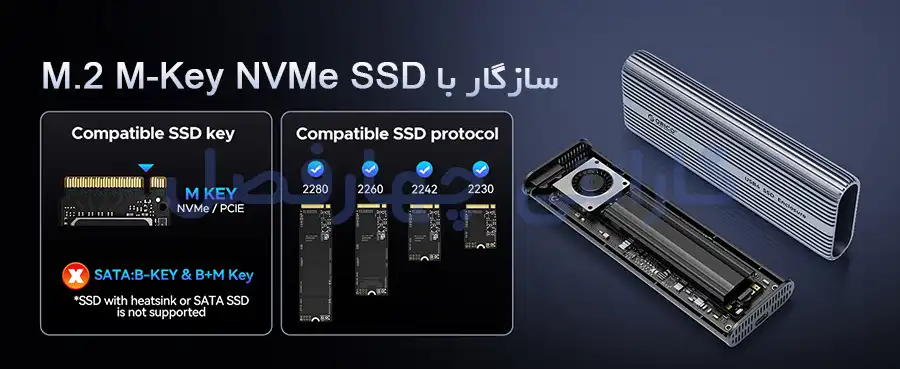 سازگار با M.2 NVMe باکس M.2 NVMe