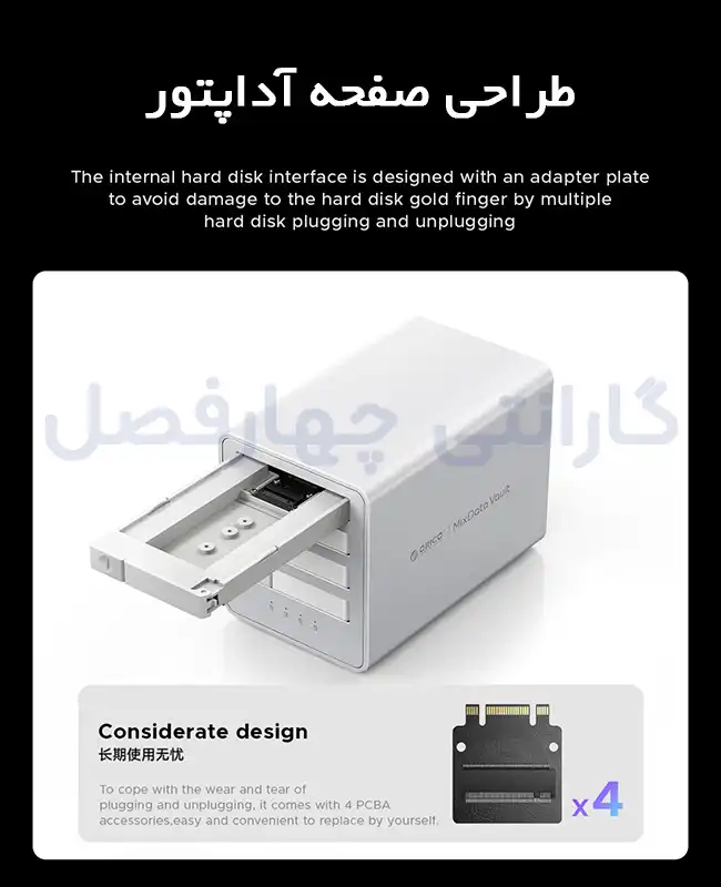 طراحی صفحه آداپتور ذخیره ساز 4 سینی M.2 NVMe SSD