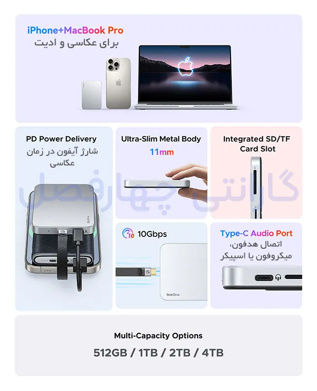 ویژگیهای حافظه اس اس دی اکسترنال مگنتی اوریکو مدل P10PRO‑2T