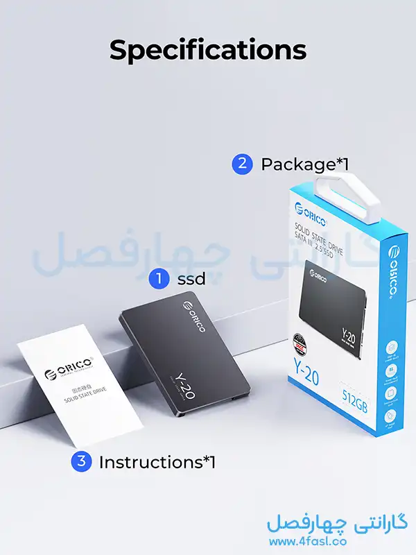 حافظه SSD اینترنال 2.5 اینچ اوریکو مدل Y20-2TB