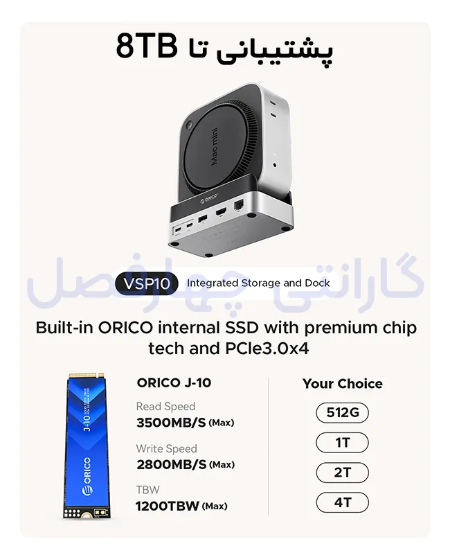 پشتیبانی از SSD تا ظرفیت 8TB داک استیشن اوریکو مدل ORICO VS10