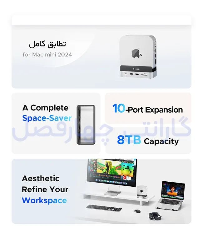 ویژگی‌های داک استیشن 10 پورت USB-C اوریکو مدل VS10