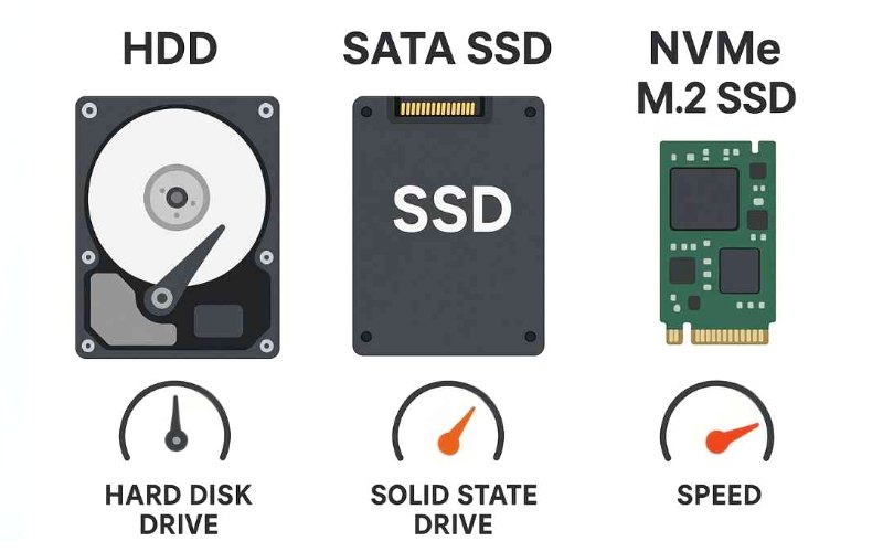 تفاوت SSD SATA و NVMe و هارد HDD
